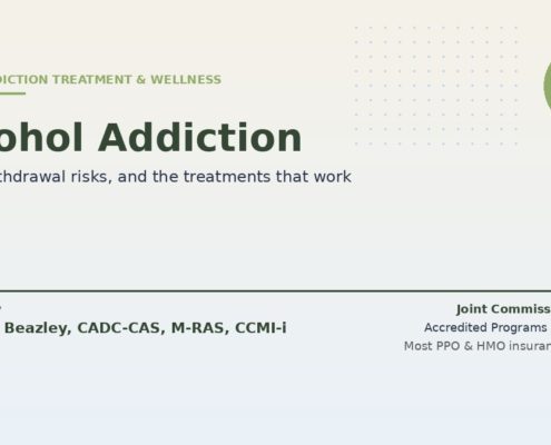 Alcohol addiction signs, dangerous withdrawal, FDA-approved medications, and evidence-based treatment from Bodhi. Reviewed by Jonathan Beazley, CADC-CAS. Joint Commission and CARF accredited programs.