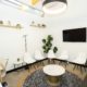 A modern intake waiting room with chairs — first week of residential addiction treatment