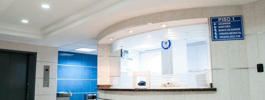 Hospital lobby and reception — residential stabilization for methamphetamine psychosis