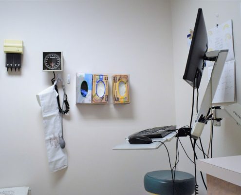 A quiet clinical exam room — residential care for post-acute withdrawal syndrome (PAWS)